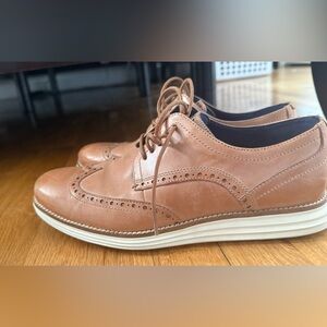 Men's Tan Leather Cole Haan Wingtip Shoes